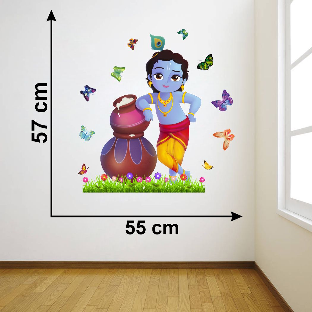 Homexa Decor | Little Shree Krishna Design Wall Sticker (Size 55 x 57 cm)