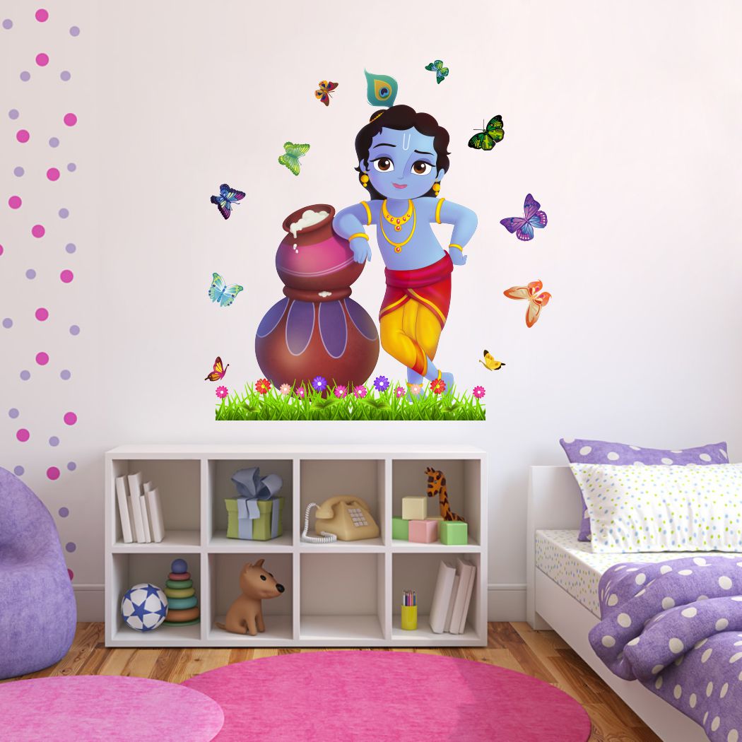 Homexa Decor | Little Shree Krishna Design Wall Sticker (Size 55 x 57 cm)