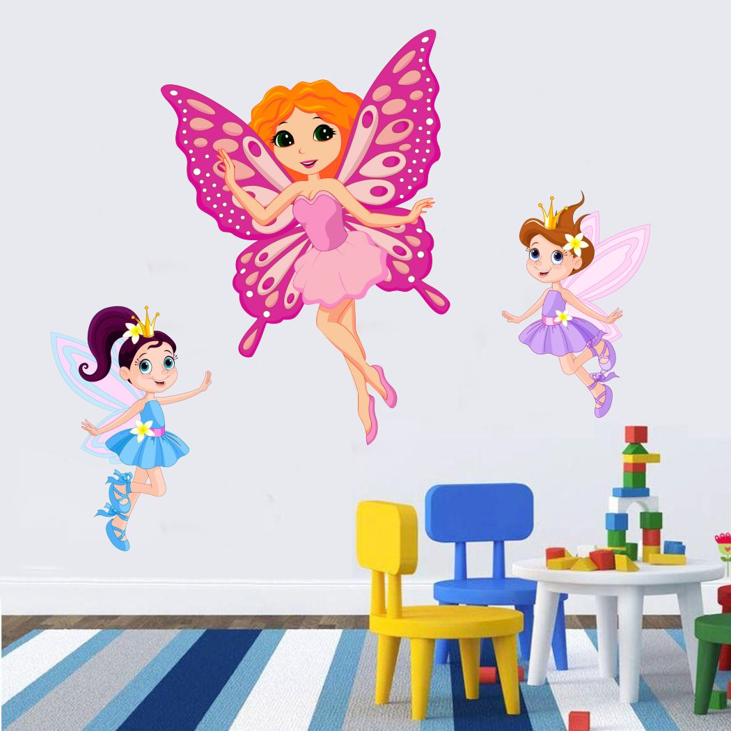 Homexa Decor | Princess Fairy Girls Design Wall Sticker (Size 91 x 78 cm)