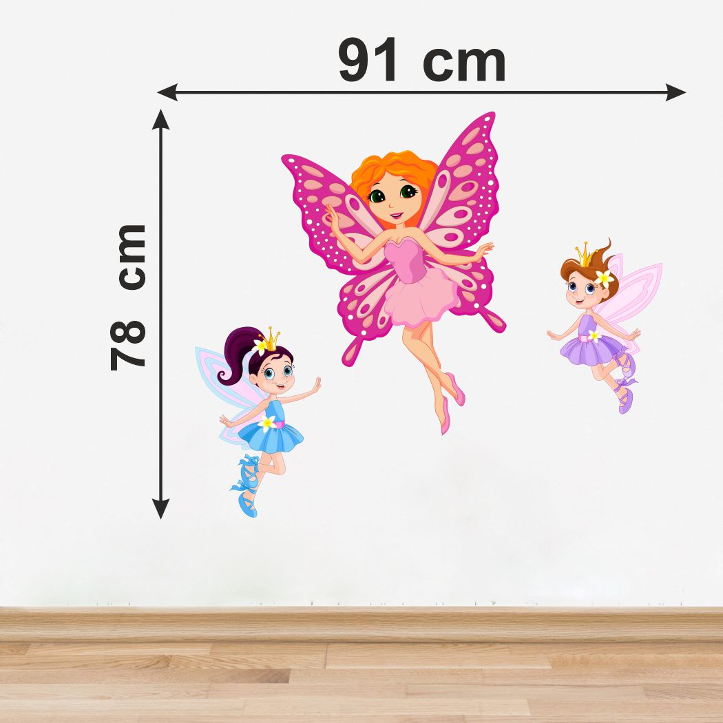 Homexa Decor | Princess Fairy Girls Design Wall Sticker (Size 91 x 78 cm)