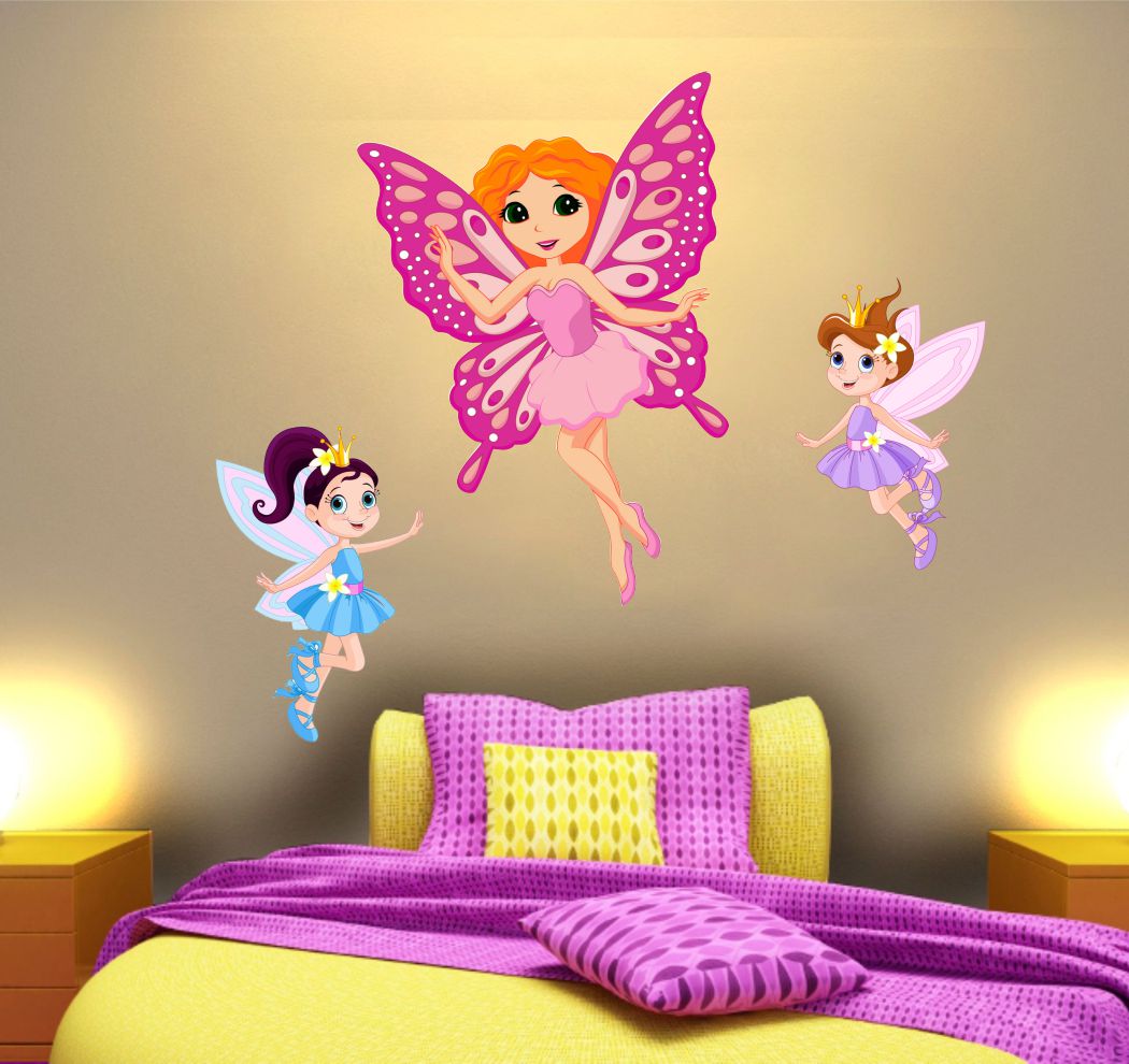 Homexa Decor | Princess Fairy Girls Design Wall Sticker (Size 91 x 78 cm)