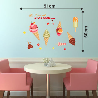 Homexa Decor | Delicious Ice Cream Design Wall Sticker (Size 91 x 60 cm)