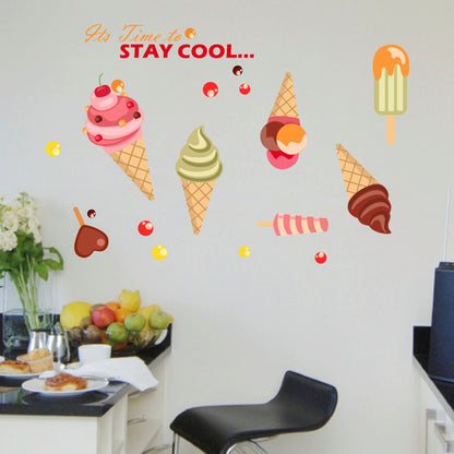 Homexa Decor | Delicious Ice Cream Design Wall Sticker (Size 91 x 60 cm)