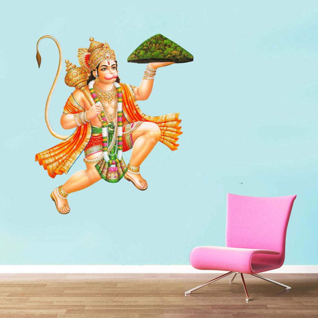 Homexa Decor | God of Hanuman Design Wall Sticker (Size 49 x 56 cm)