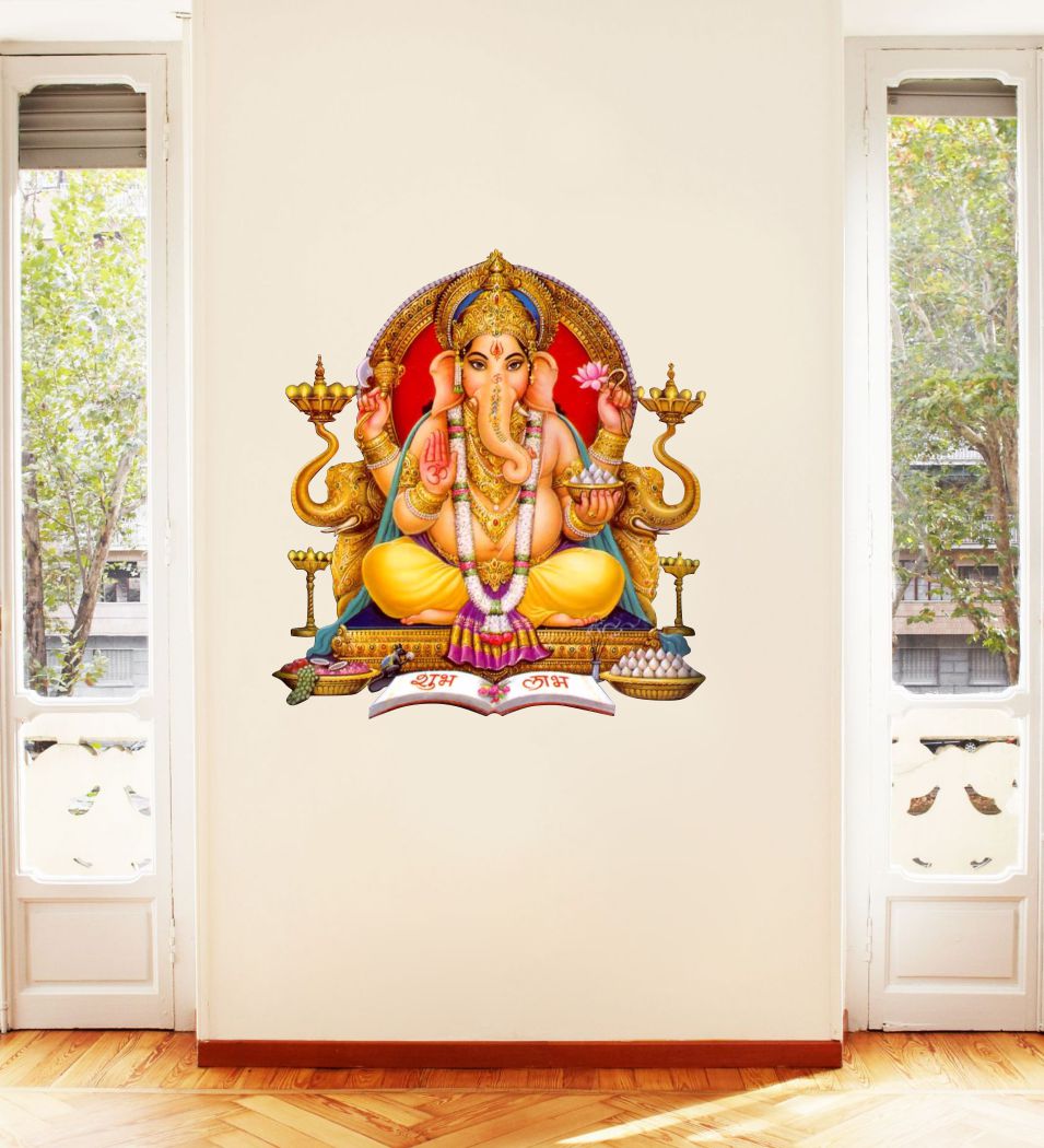 Homexa Decor | Shree Lord Ganesha Ganpati Ji Wall Sticker (Size 49 x 56 cm)