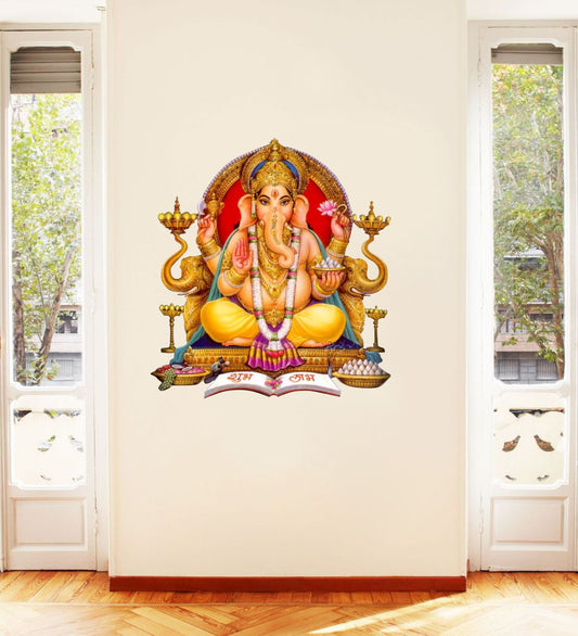 Homexa Decor | Shree Lord Ganesha Ganpati Ji Wall Sticker (Size 49 x 56 cm)