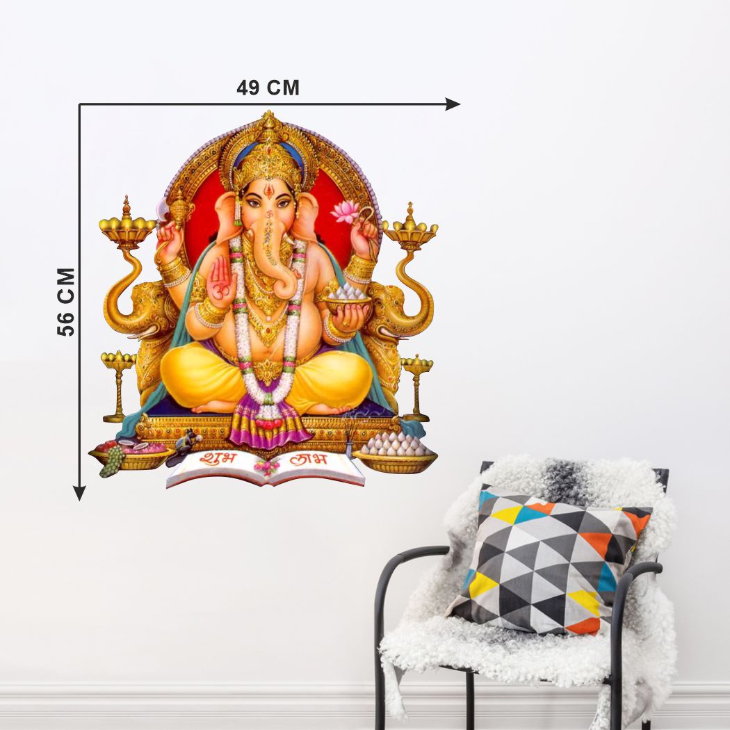 Homexa Decor | Shree Lord Ganesha Ganpati Ji Wall Sticker (Size 49 x 56 cm)