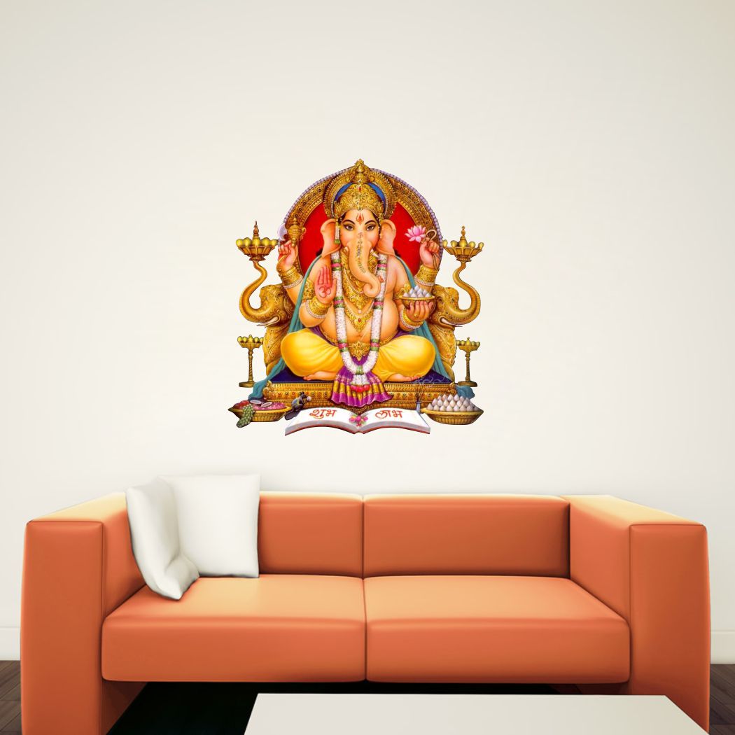 Homexa Decor | Shree Lord Ganesha Ganpati Ji Wall Sticker (Size 49 x 56 cm)