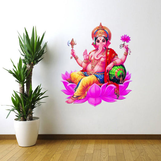 Homexa Decor | Shree Lord Ganesha Ganpati ji Wall Sticker (Size 48 x 56 cm)