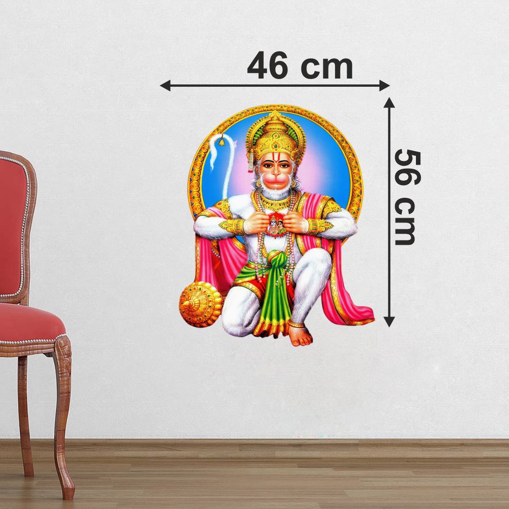 Homexa Decor | Spiritual Hanuman Ji Wall Sticker (Size 46 x 56 cm)