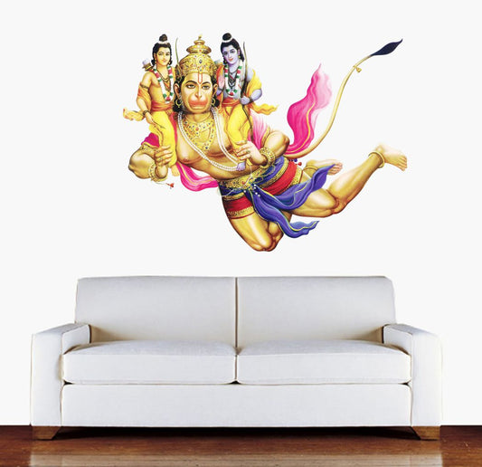 Homexa Decor | Beautiful Lord Hanuman Ji Wall Sticker (Size 56 x 42 cm)