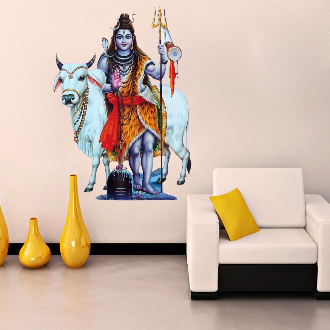 Homexa Decor | God of Shiv Ji Design Wall Sticker (Size 39 x 56 cm)