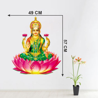 Homexa Decor | Lotus Laxmi Ji  Wall Sticker (Size 49 x 57 cm)