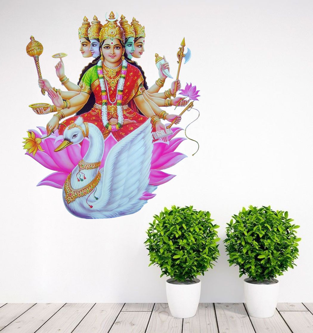 Homexa Decor | Gayatri Maa Design Wall Sticker (Size 48 x 56 cm)