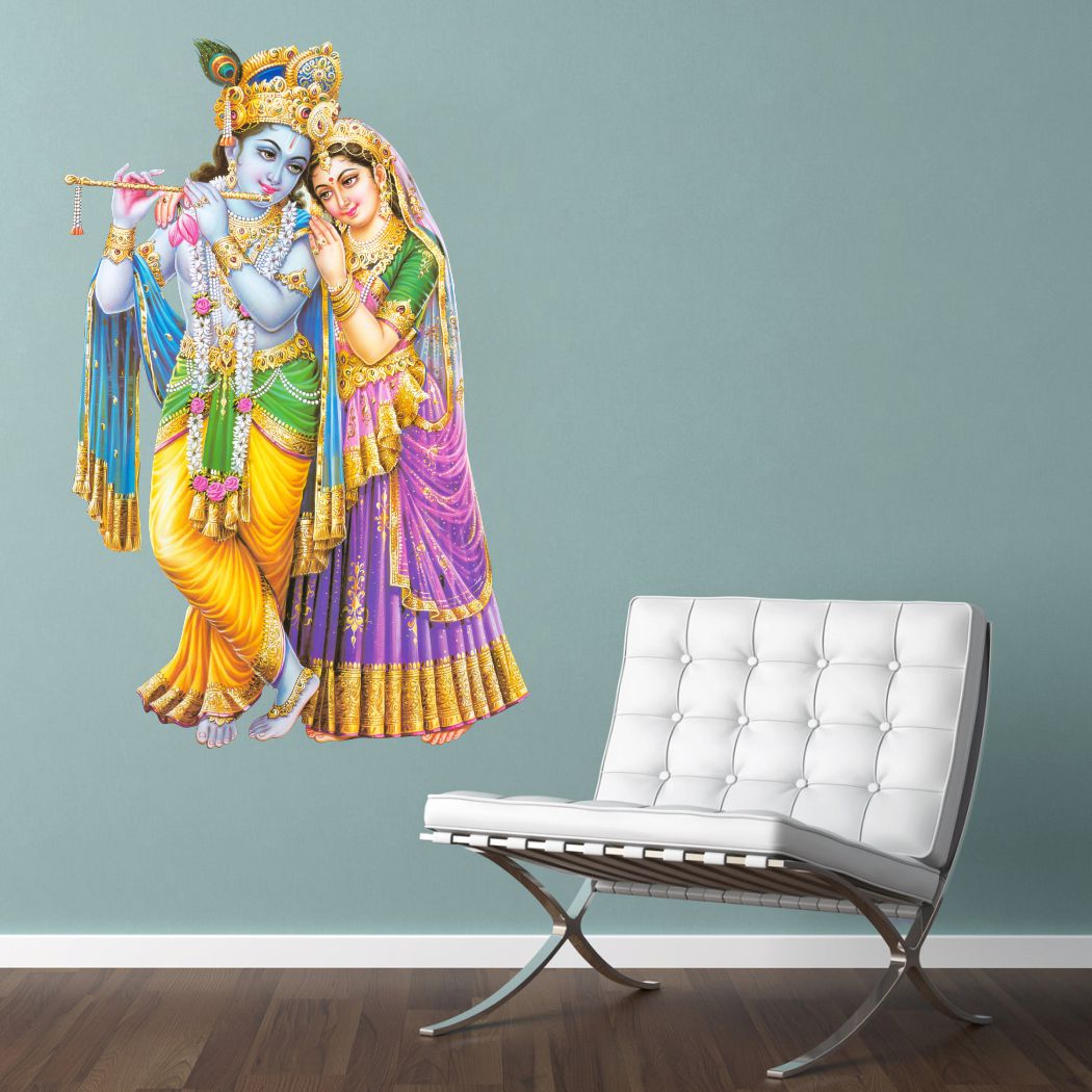 Homexa Decor | Radha Krishna Design Wall Sticker (Size 37 x 56 cm)