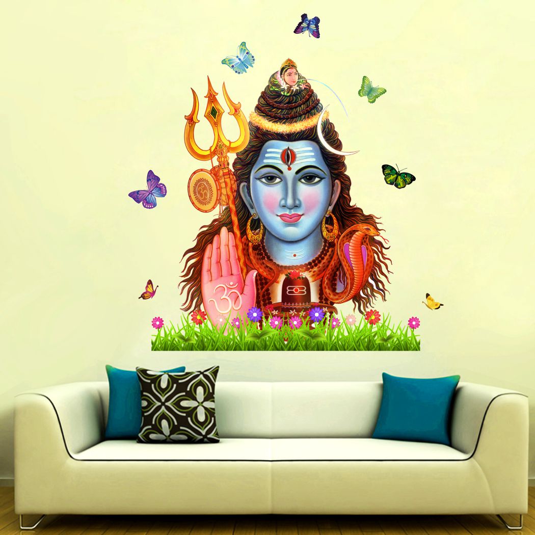 Homexa Decor | God of Shiv ji Design Wall Sticker (Size 62 x 64 cm)