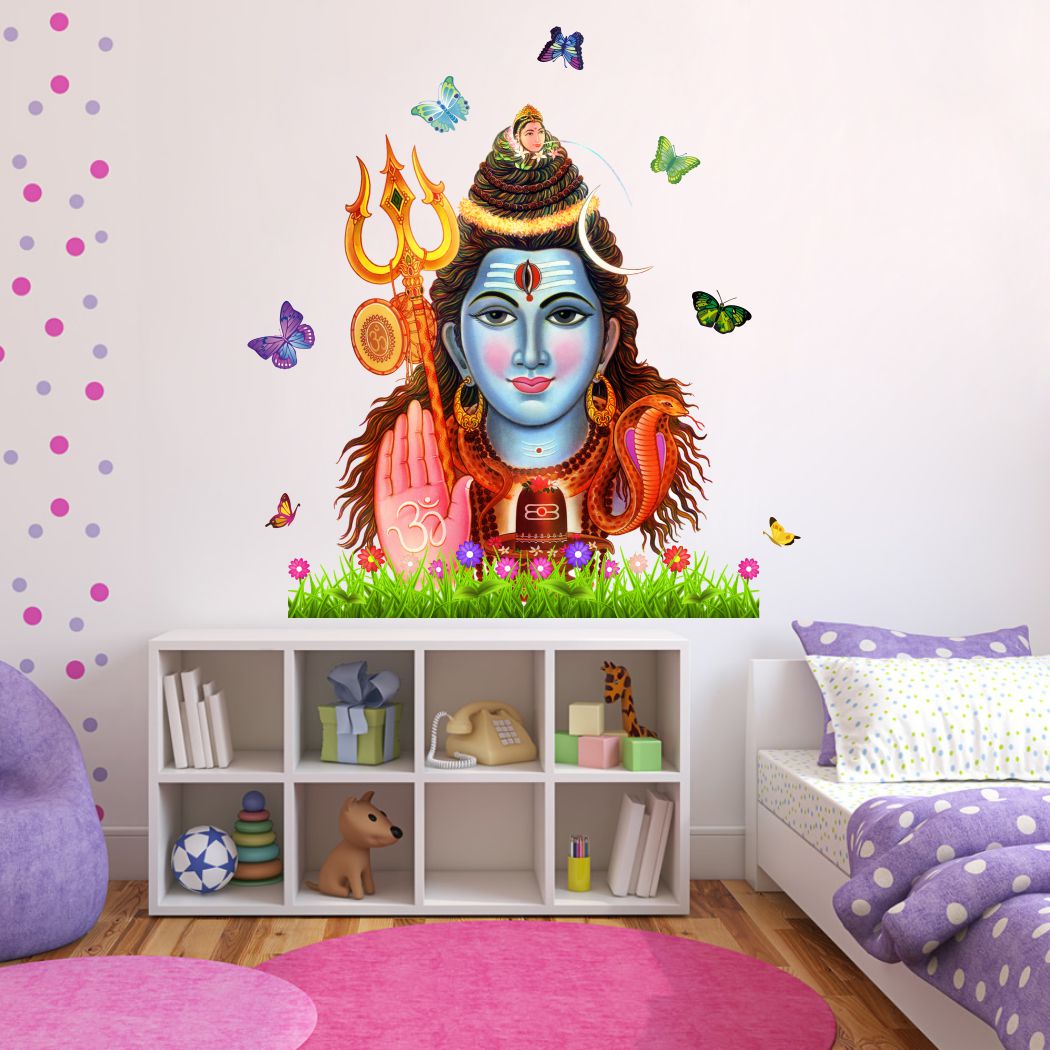 Homexa Decor | God of Shiv ji Design Wall Sticker (Size 62 x 64 cm)