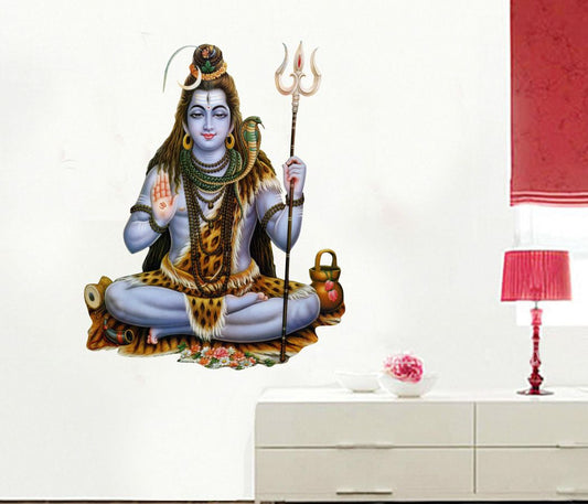 Homexa Decor | God of Shiv ji Design Wall Sticker (Size 44 x 56 cm)