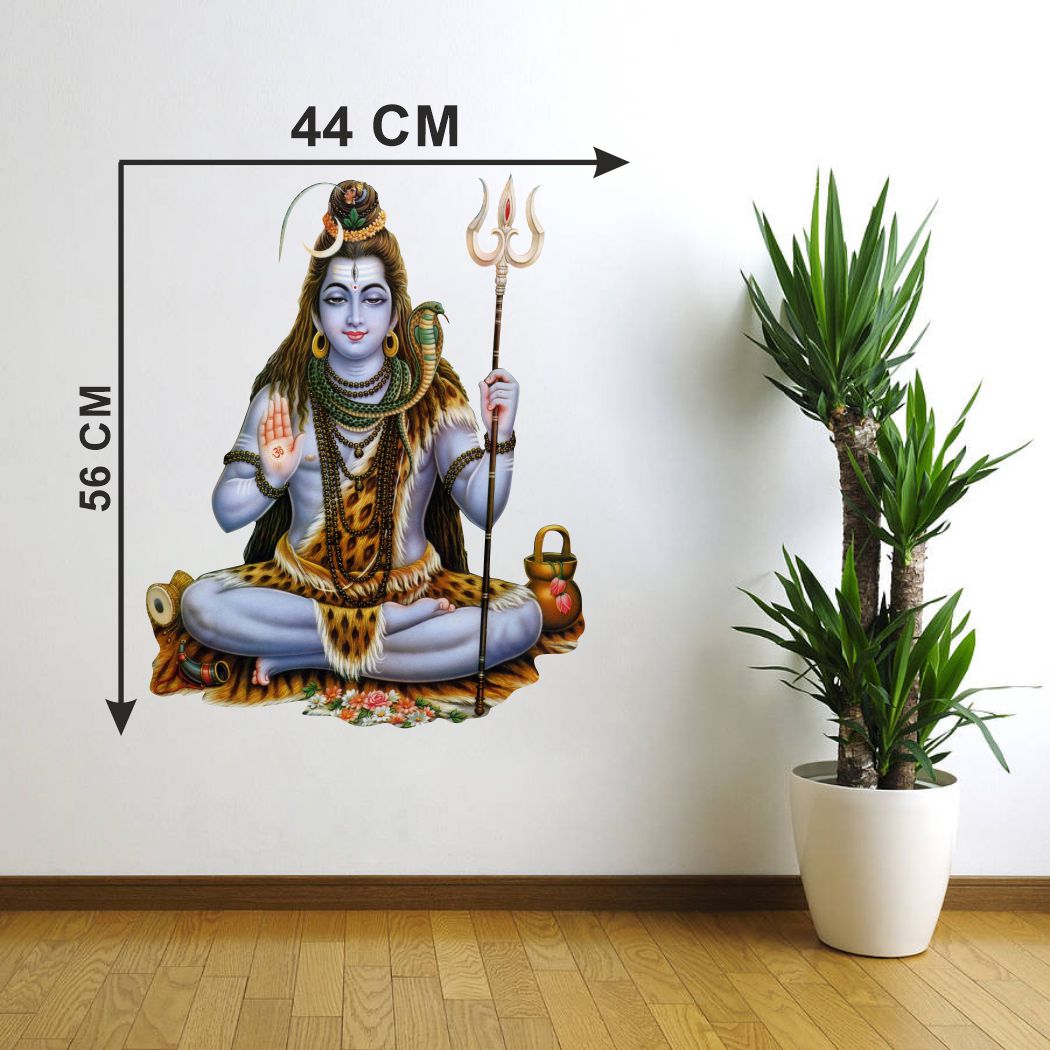 Homexa Decor | God of Shiv ji Design Wall Sticker (Size 44 x 56 cm)