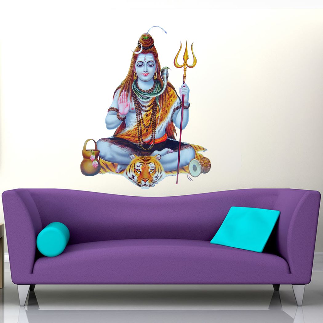 Homexa Decor | God of Shiv ji Design Wall Sticker (Size 44 x 56 cm)