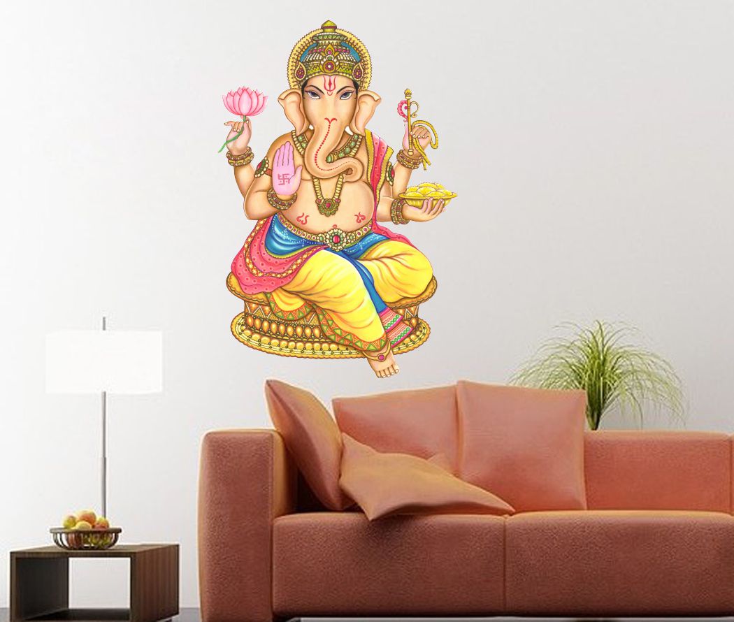 Homexa Decor | Shree Lord Ganesha Ganpati ji Wall Sticker (Size 37 x 56 cm)