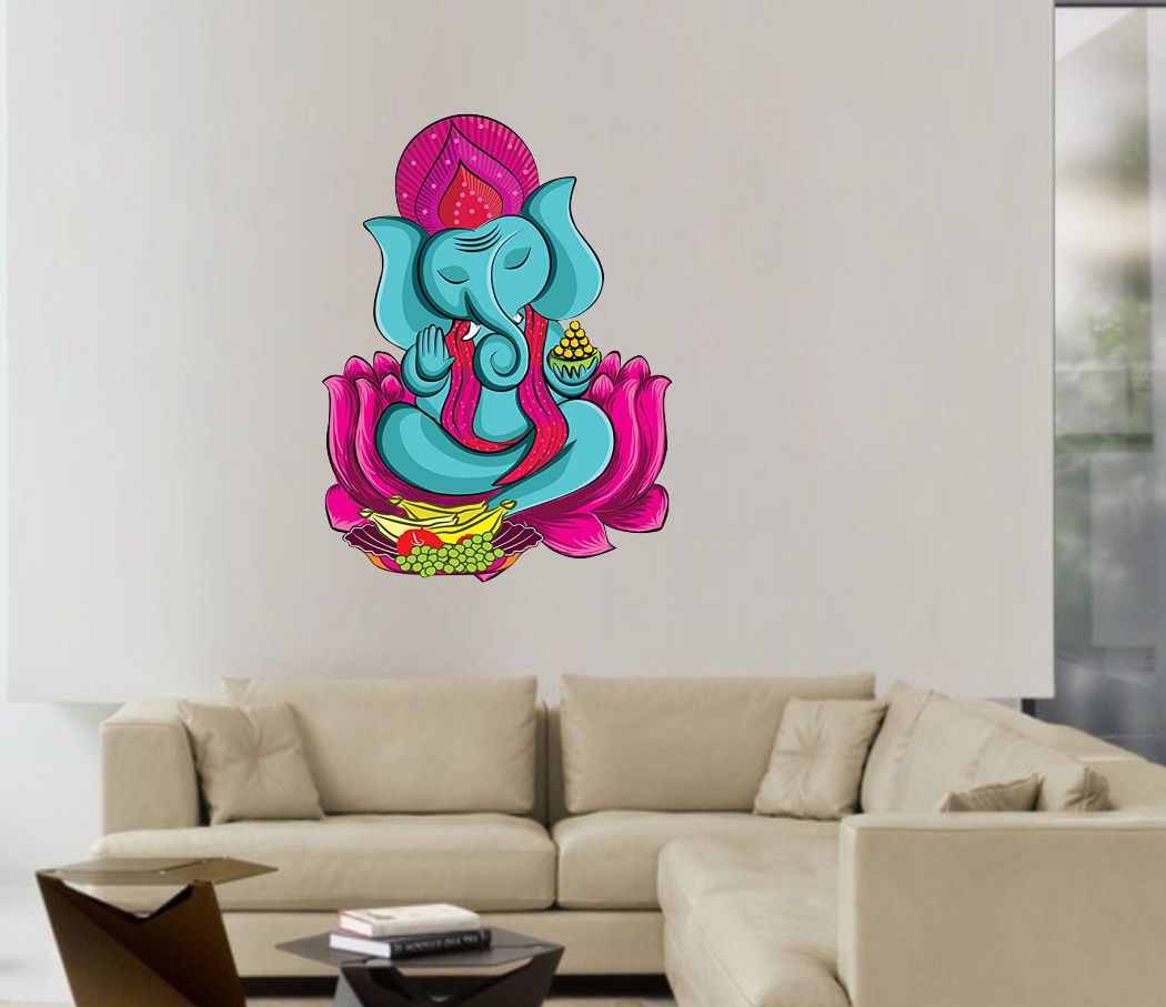 Homexa Decor | Shree Lord Ganesha Ganpati Ji Wall Sticker (Size 41 x 55 cm)