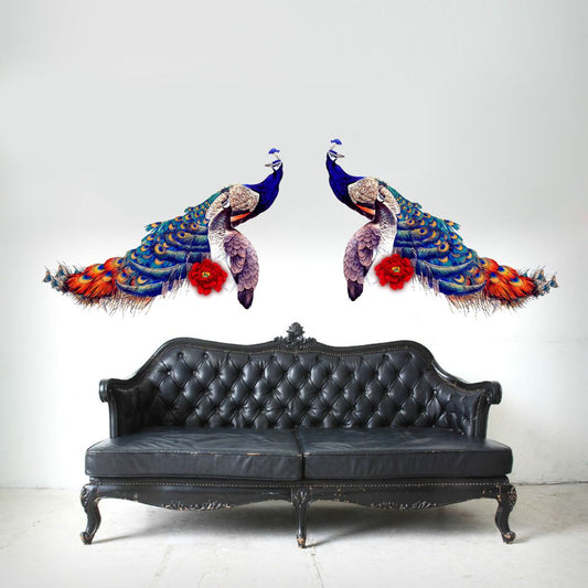 Homexa Decor | Beautiful Peacock Design Wall Sticker (Size 108 x 31 cm)