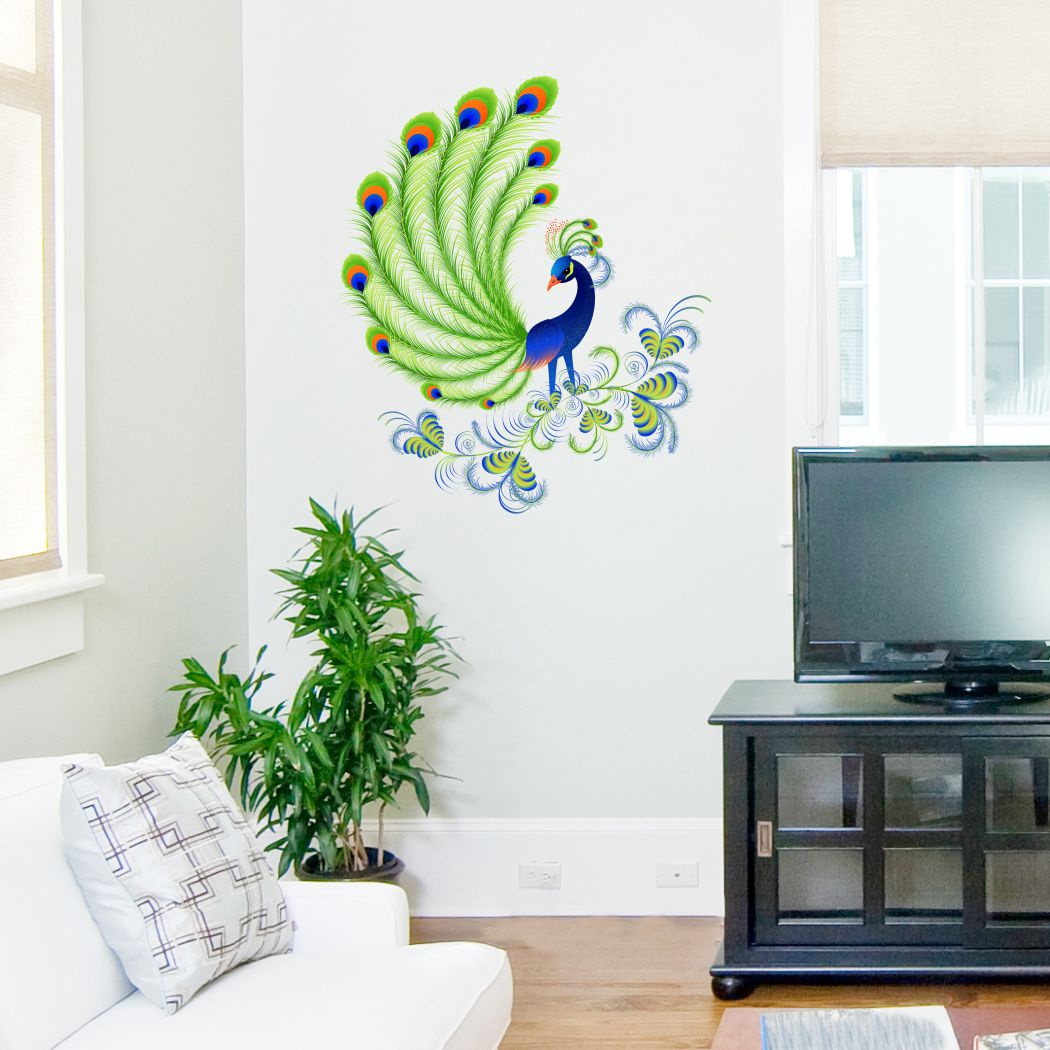 Homexa Decor | Beautiful Peacock Design Wall Sticker (Size 48 x 56 cm)