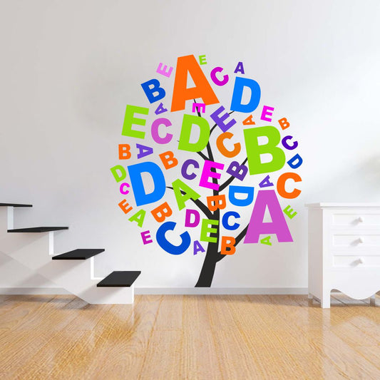 Homexa Decor | Alphabet Tree Design Wall Sticker (Size 46 x 55 cm)