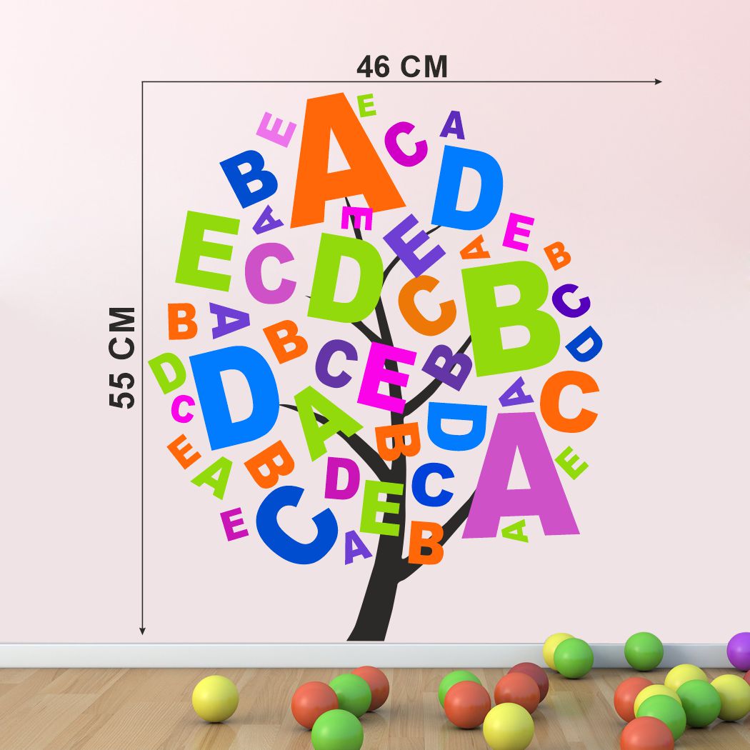 Homexa Decor | Alphabet Tree Design Wall Sticker (Size 46 x 55 cm)