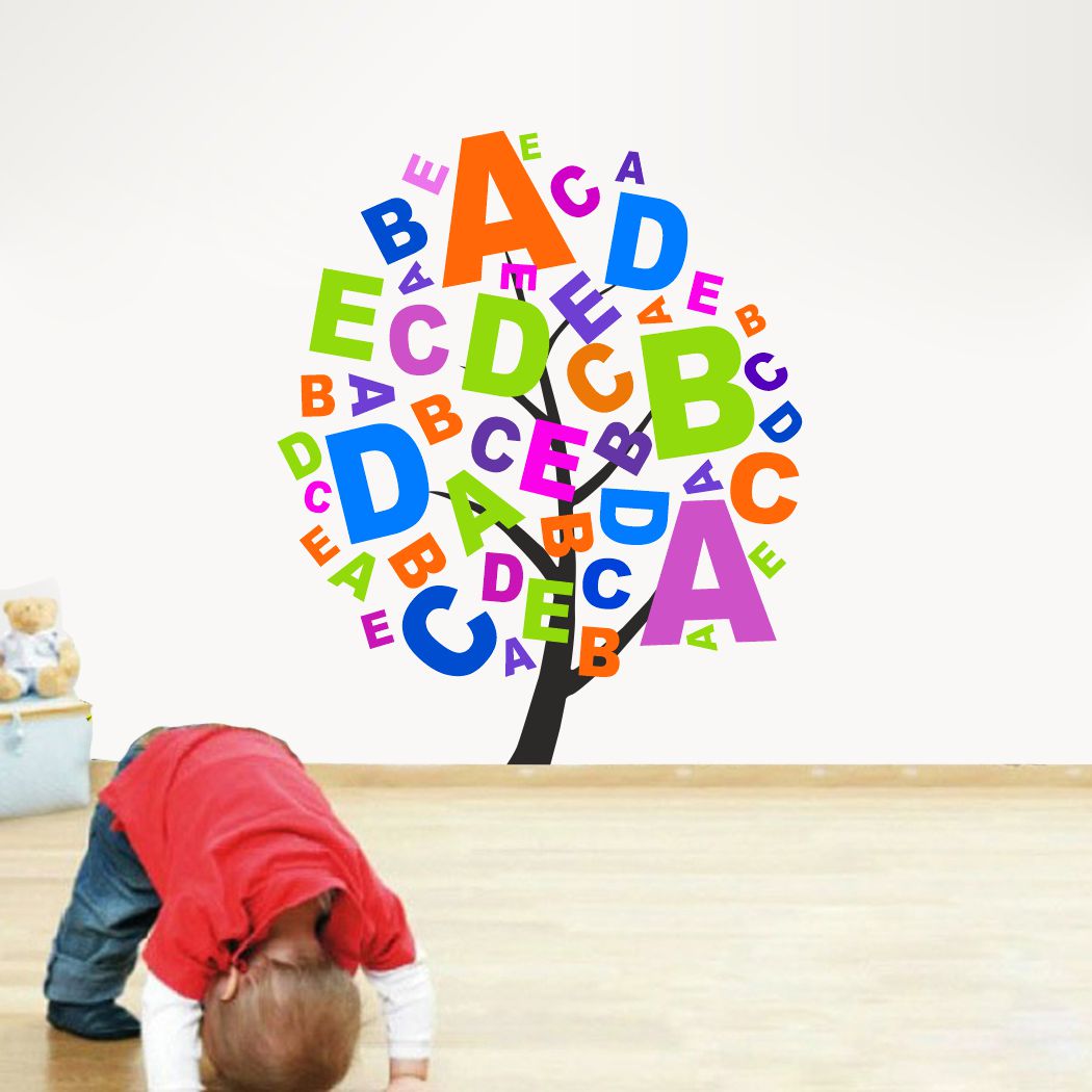 Homexa Decor | Alphabet Tree Design Wall Sticker (Size 46 x 55 cm)