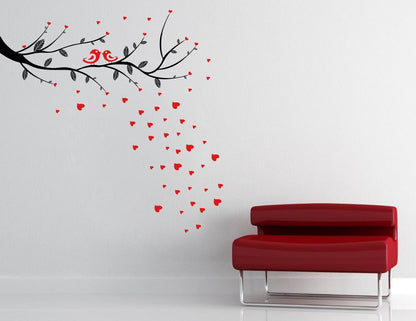 Homexa Decor | Tree With Leaf and Birds Design Wall Sticker (Size 91 x 91 cm)