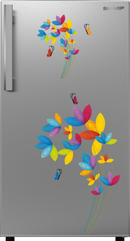 Homexa Decor | Flower and Butterfly Design Fridge Sticker (Size 58 x 38 cm)