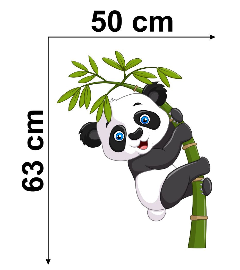 Homexa Decor | Beautiful Pandas and Leaf Design Fridge Sticker (Size 50 x 63 cm)