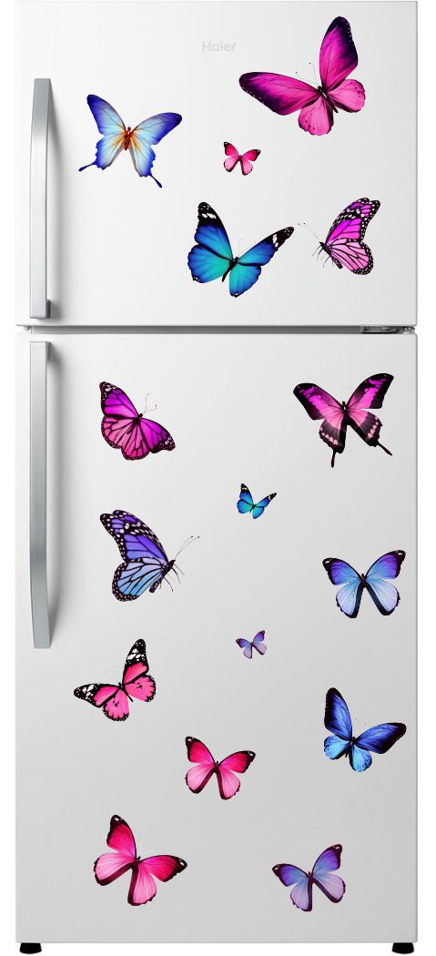 Homexa Decor | Beautiful Butterfly Design Fridge Sticker (Size 89 x 38 cm)