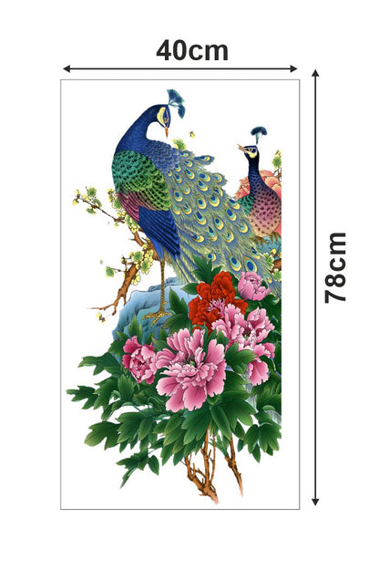 Homexa Decor | Beautiful Peacock Design Fridge Sticker (Size 78 x 40 cm)