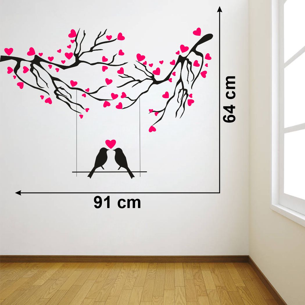 Homexa Decor | Tree With Animal-Birds Design Wall Sticker (Size 91 x 64 cm)