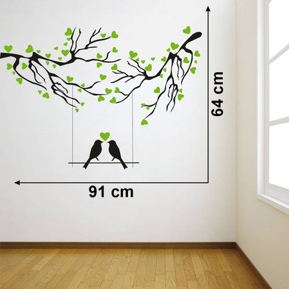 Homexa Decor | Tree With Animal-Birds Design Wall Sticker (Size 91 x 64 cm)