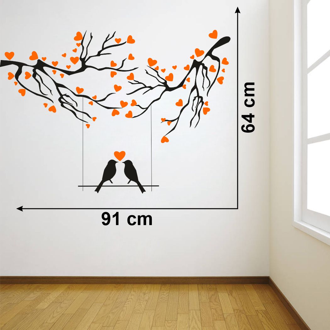 Homexa Decor | Tree With Animal-Birds Design Wall Sticker (Size 91 x 64 cm)