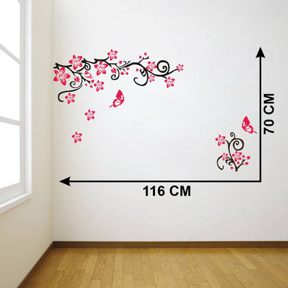 Homexa Decor | Tree With Animal Design Wall Sticker (Size 116 x 70 cm)