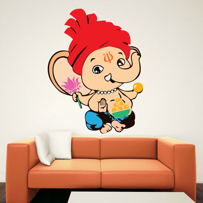 Homexa Decor | Ganesh ji Design Wall Sticker (Size 42 x 55 cm)