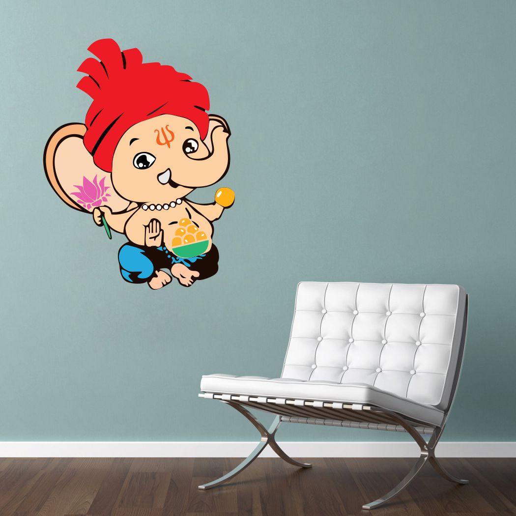 Homexa Decor | Ganesh ji Design Wall Sticker (Size 42 x 55 cm)