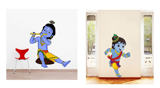 Homexa Decor | LittleTwo Shree Krishna Design Wall Sticker (Size 58 x 54 cm)