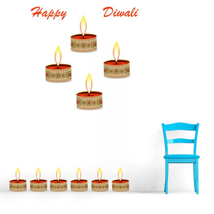 Homexa Decor | Happy Diwali Design Wall Sticker (Size 58 x 52 cm)