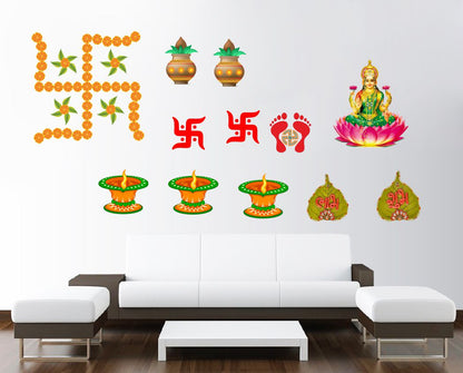 Homexa Decor | Happy Diwali Design Wall Sticker (Size 58 x 33 cm)