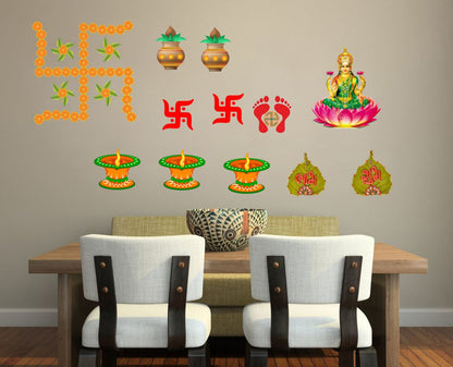 Homexa Decor | Happy Diwali Design Wall Sticker (Size 58 x 33 cm)