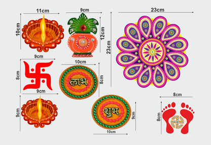 Homexa Decor | Happy Diwali Design Wall Sticker (Size 58 x 36 cm)