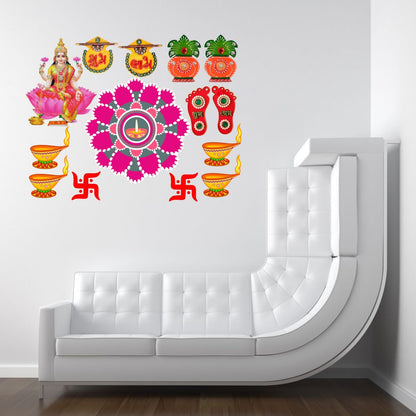 Homexa Decor | Happy Diwali Design Wall Sticker (Size 58 x 42 cm)