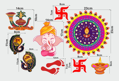 Homexa Decor | Happy Diwali Design Wall Sticker (Size 58 x 35 cm)