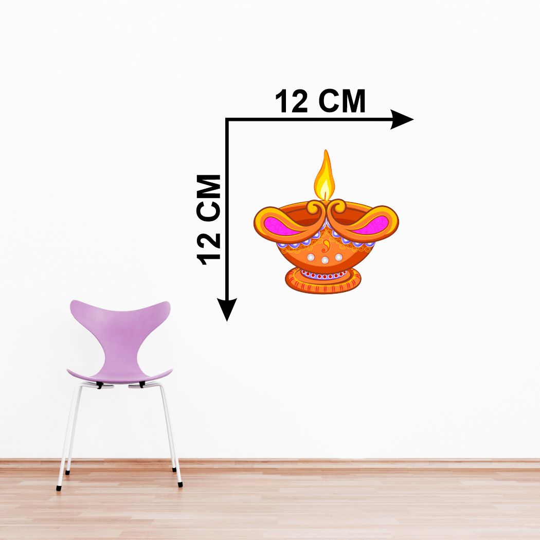 Homexa Decor | Happy Diwali Design Wall Sticker (Size 58 x 36 cm)